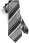 HISDERN SetSense Men's Stripe Jacquard Woven Tie Necktie Set 8.5 cm / 3.4 inches in Width Black/White