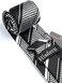 HISDERN SetSense Men's Stripe Jacquard Woven Tie Necktie Set 8.5 cm / 3.4 inches in Width Black/White