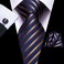 Dubulle Extra Long 63" Tie for Men with Pocket Square Cufflinks Big and Tall Necktie Set