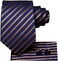 Dubulle Extra Long 63" Tie for Men with Pocket Square Cufflinks Big and Tall Necktie Set