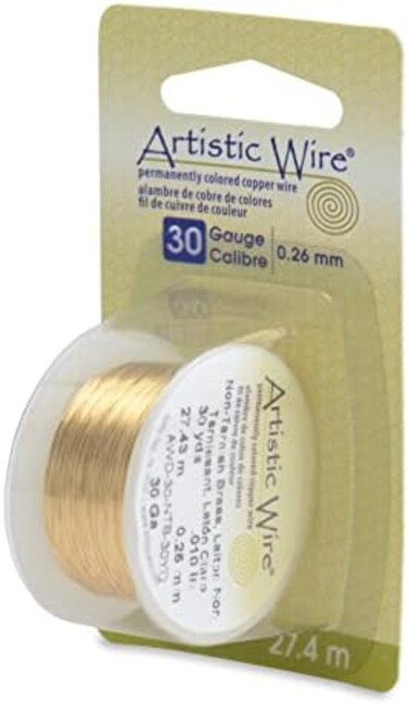 Artistic Wire 30 Gauge Tarnish Resistant Brass Craft Jewelry Wrapping Wire, Gold Color, 30 yd