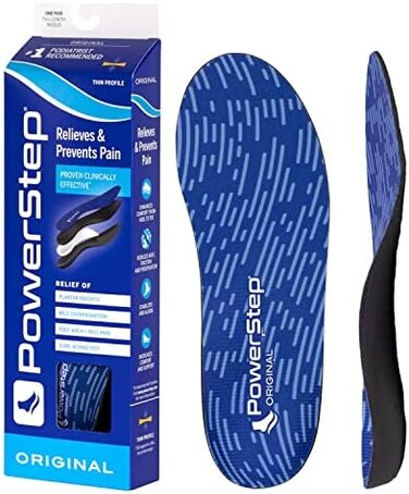 Powerstep Full Length Orthotic Shoe Insoles Original with Arch Support Unisex- Relieve Metatarsal, Arch and Heel Pain
