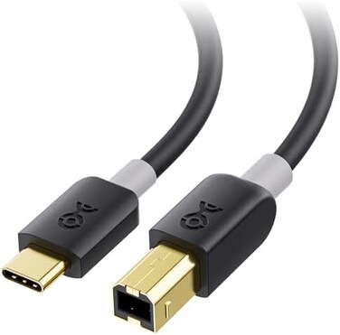 كيبل ماترز كيبل USB 2.0 نوع C (USB-C) الى النوع B (USB-B) للطابعة والماسح الضوئي باللون الاسود بطول 3.3 قدم