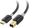 كيبل ماترز كيبل USB 2.0 نوع C (USB-C) الى النوع B (USB-B) للطابعة والماسح الضوئي باللون الاسود بطول 3.3 قدم