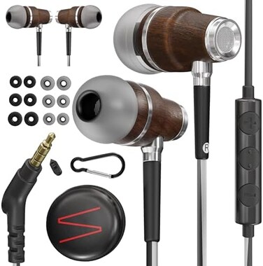 Symphonized Wired Earbuds with Microphone &ndash; 90% Noise Cancelling Ear buds with Mic, in Ear Headphones Wire for Computer &amp; Phone, Earphones 3.5 mm Jack