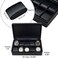 TimelyBuys 10 Watch Briefcase Black Carbon Fiber Zippered Travel Storage Case 50MM Father's Day