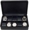 TimelyBuys 10 Watch Briefcase Black Carbon Fiber Zippered Travel Storage Case 50MM Father's Day