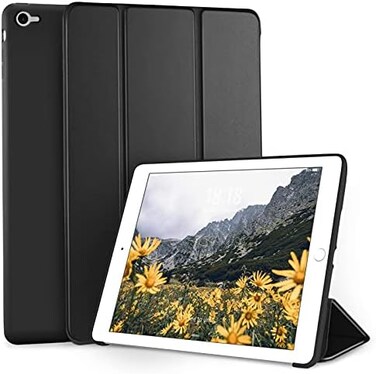 DTTO iPad Air 2 9.7 Inch Smart Cover, Ultra Slim Lightweight Smart Case Trifold Cover Stand with Flexible Soft TPU Back Cover for iPad Apple iPad Air2,9.7-inch [Auto Sleep/Wake], Black