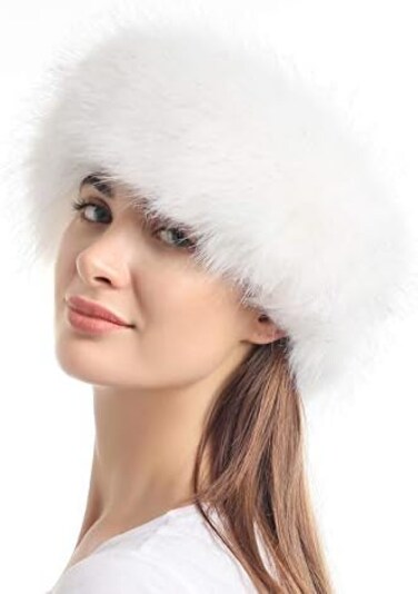 soul young Faux Fur Headband Women's Winter Earwarmer Earmuff(one size,white)