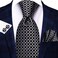 Hi-Tie Silk Paisley Necktie and Pocket Square Cufflinks Set