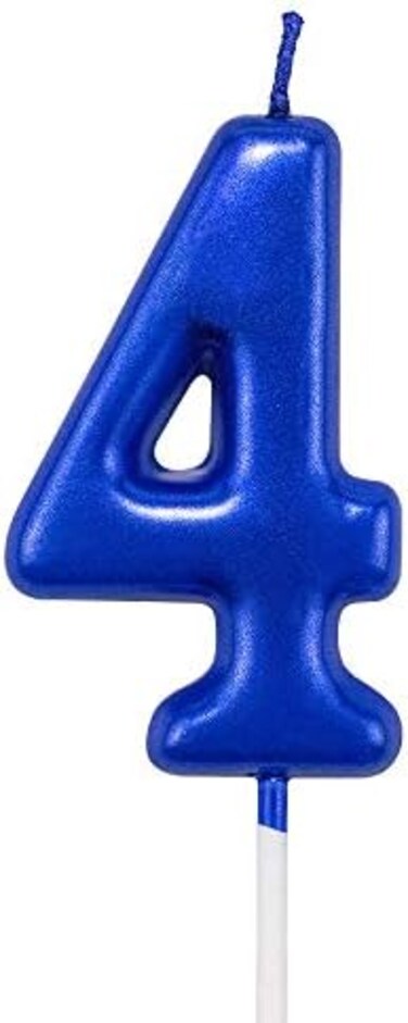 NEWCANDLE Blue Birthday Candles 4 Candle 4th Four Years Cake Bady Roman Numberal Cool Number Candle No 40 41 42 43 44 45 46 47 48 49