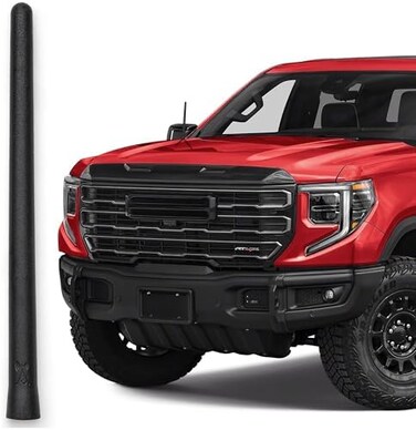 انتينا ماستروس - هوائي مطاطي قصير اصلي مقاس 6 3/4 انش متوافق مع جي ام سي سييرا 1500 (2006-2021) - هوائي مطاطي قصير مقاوم للغسيل - ملف نحاسي داخلي - استقبال ممتاز - تصميم الماني