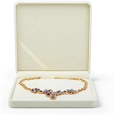 Oirlv Velvet Big Necklace Gift Box Pearl Necklace White Jewelry Box