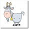 3dRose ht_118516_3 Cartoon Billy Goat Funny Animal Cartoon Iron on Heat Transfer, 10 by 10", for White Material