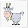 3dRose ht_118516_3 Cartoon Billy Goat Funny Animal Cartoon Iron on Heat Transfer, 10 by 10", for White Material