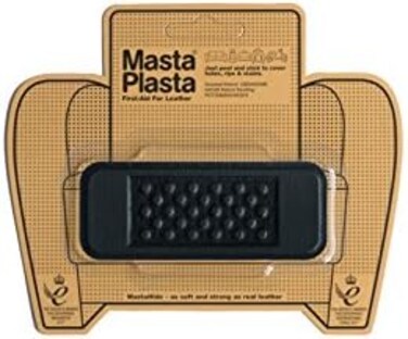 MastaPlasta (Black) - Peel and Stick First-Aid Leather Repair Band-Aid for Furniture, Bandage, 3.8cm by 10cm , Black