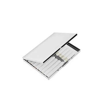 Groupcow Extra Slim Stainless Steel 9 Cigarette Case Holder (Regular- 84mm, King Size)