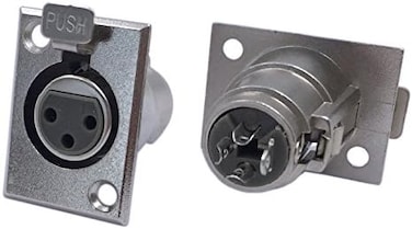 CERRXIAN XLR 3 Pin Female Jack Socket Keystone Wall Plate Panel Mount Audio Microphone Connector Adapter Converter (2-Pack)