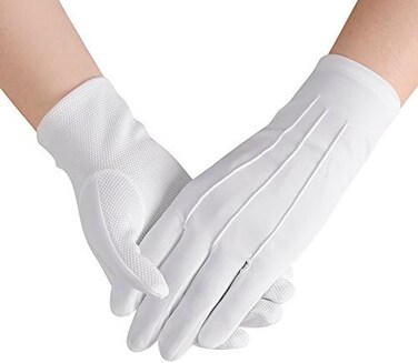 JISEN Men Police Formal Tuxedo Honor Guard Parade Nylon Cotton Gloves 26cm