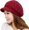 HINDAWI Women Winter Warm Knit Hat Wool Snow Ski Caps with Visor