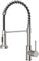 OWOFAN Kitchen Faucet with Pull Down Sprayer Industrial 1 Handle 1 Hole Or 3 Hole Faucet for Farmhouse Camper Laundry Utility Rv Wet Bar Sinks, with Deck Plate Stainless Steel Brushed Nickel