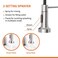 OWOFAN Kitchen Faucet with Pull Down Sprayer Industrial 1 Handle 1 Hole Or 3 Hole Faucet for Farmhouse Camper Laundry Utility Rv Wet Bar Sinks, with Deck Plate Stainless Steel Brushed Nickel