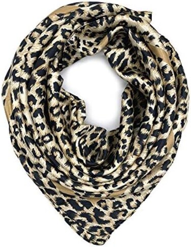 YOUR SMILE Silk Like Scarf Women's Fashion Pattern Large Square Satin Headscarf