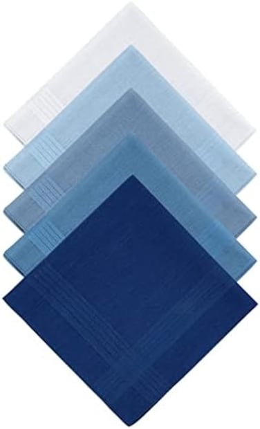 Selected Hanky 100% Pure Cotton Handkerchiefs with Stiching Assorted Color