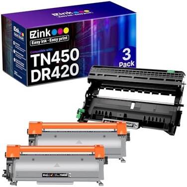 E-Z Ink (TM Compatible Toner Cartridge and Drum Unit Replacement for Brother TN450 TN420 DR420 to use with HL-2270DW HL-2280DW HL-2230 HL-2240 MFC-7360N MFC-7860DW 2840 2940 (2 Toner 1 Drum) 3 Pack
