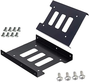 Mougerk SSD HDD Holder 2.5 to 3.5 Mounting Bracket Hard Drive Adapter (2 Pack) (Black)