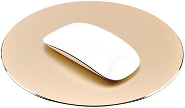 ProElife Aluminum Alloy Metal Mouse Pad Mat 8.66 inch Mousepad for Home Office Gaming, Waterproof Wear-resisting Mousepad with Anti-skid Bottom for Computer Laptop Mouse (Pink Gold)