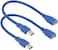 ريتوب كيبل وصلة USB 3.0 قصير من النوع ايه ذكر الى انثى ازرق بطول 1 قدم (عبوة من قطعتين)