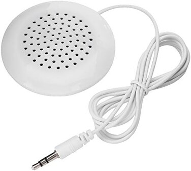 Zerone Pillow Speaker, 3.5mm Mini Pillow Speaker, Under Pillow Speaker for MP3 Phone Portable CD - White