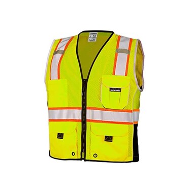 Kishigo ML 1513 Ultra-Cool Polyester Black Series Heavy Duty Vest, Medium, Lime