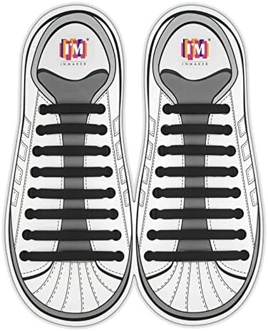INMAKER No Tie Shoe Laces for Adults and Kids, Elastic Shoelaces for Sneakers, Rubber Silicone Tieless Laces