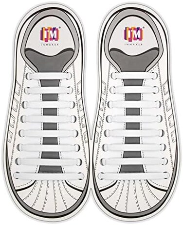 INMAKER No Tie Shoe Laces for Adults and Kids, Elastic Shoelaces for Sneakers, Rubber Silicone Tieless Laces