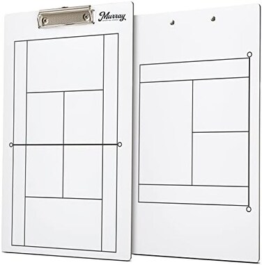 Murray Sporting Goods Dry Erase Coaches Clipboard   Double-Sided Dry Erase White Board