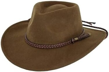 Outback Trading Men's 1392 Broken Hill UPF 50 Water-Resistant Crushable Australian Wool Western Cowboy Hat