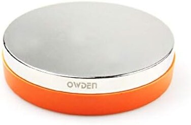 OWDEN Professional Steel Bench Block（No Rebound), Metal Bench Block for Jewelry Stamping Tool,(Diameter: 3 Inches, Height: 3/4 Inch) Steel Part: Mirror Polishing with Chrome Plating.