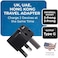 OREI UK, Hong Kong Travel Adapter Plug, OREI Adaptor 2 in 1, For Botswana, England, UAE, Dubai - Safe Grounded Connection - Universal Socket - 4 Pack
