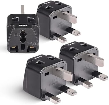 OREI UK, Hong Kong Travel Adapter Plug, OREI Adaptor 2 in 1, For Botswana, England, UAE, Dubai - Safe Grounded Connection - Universal Socket - 4 Pack