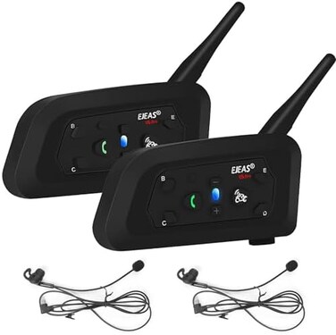 EJEAS Vnetphone 2 Sets V6C Group Referee Bluetooth Intercom Kit Wireless Communication System for Football Soccer Hockey Rugby Sport (Pack of 2)