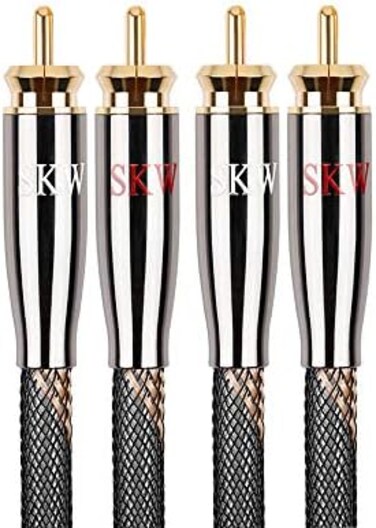 SKW Audiophiles RCA Cable 2RCA Male to 2RCA Male HiFi System Interconnect Cable with Diameter 7mm 3.2ft/1M