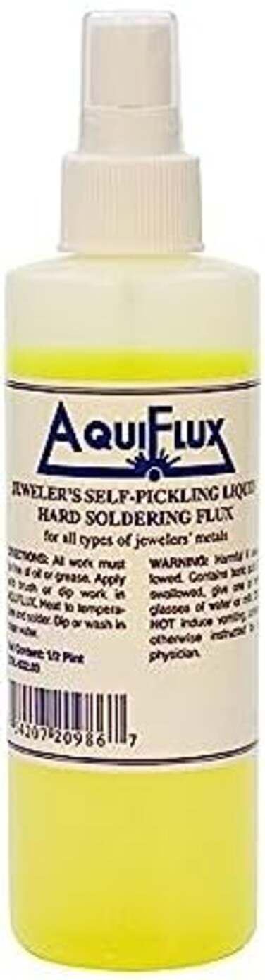 PMC Supplies LLC Aquiflux Self Pickling Flux for Precious Metals Gold Silver Jewelry and Hard Soldering 8 Oz (Half Pint)