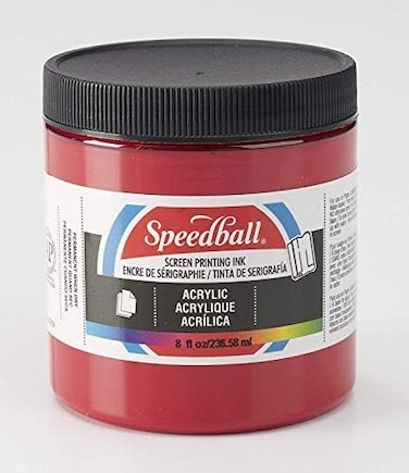 Speedball SCREEN INK PERM ACRY 8OZ DK RD
