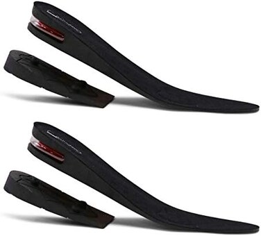 Burlingham's Height Increase Insole, Shoe Lifts for Men and Women (2 Inch) Elevated, Cushioned Heel Inserts and Arch Support Insoles   Lifted, Supportive Comfort and Breathable Black, Black, 2.0
