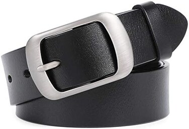 WHIPPY Women Leather Belts for Jeans Pants Fashion Dress Belt for Women with Solid Pin Buckle