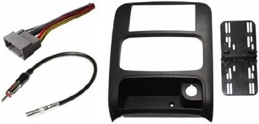 Custom Install Parts Jeep Liberty 2003 2004 2005 2006 2007 Aftermarket Double Din Radio Installation Dash Kit Bezel + Standard Wire Harness &amp; Antenna Adapter