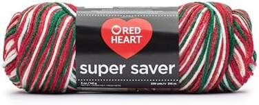 RED HEART Super Saver Yarn, Mistletoe Print