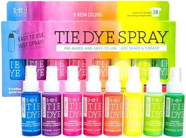 S&middot;E&middot;I S.E.I. Neon Tie Dye Kit, Fabric Spray Dye, 8 Colors